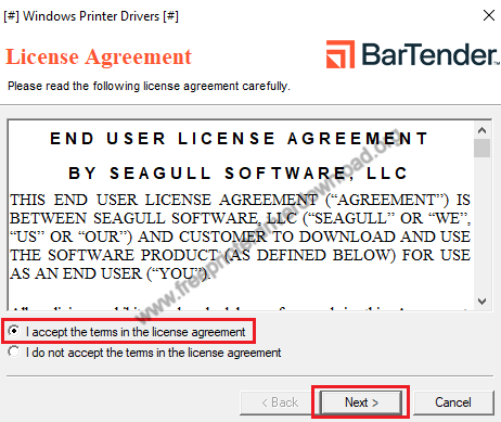 accept the license agreement