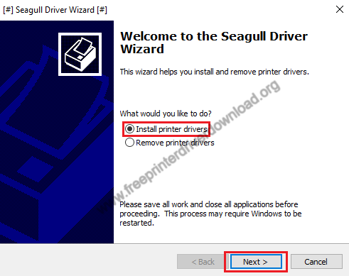 Select the option to Install printer drivers