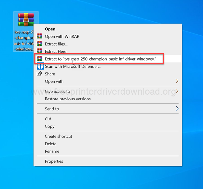 Extract tvs driver
