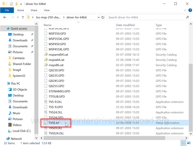 this is the inf driver file