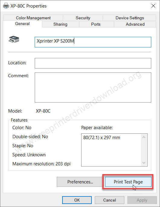 Print a test page