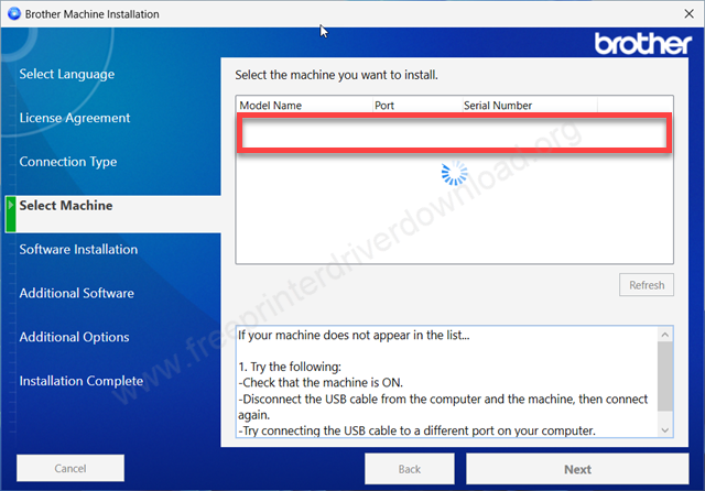 Image: Select detected printer